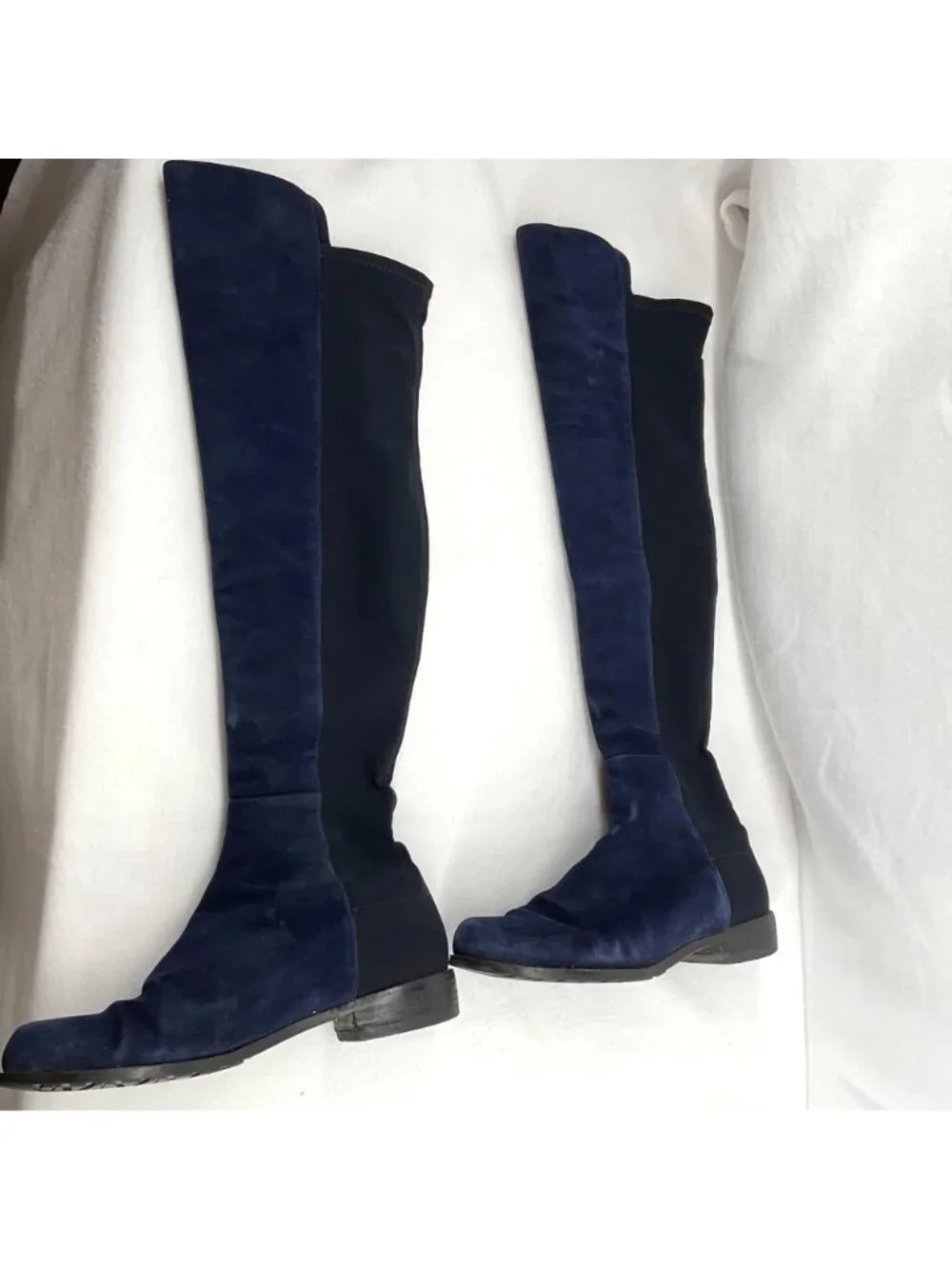 Stuart Weitzman 5050 Over the knee suede navy blue boots SZ6m